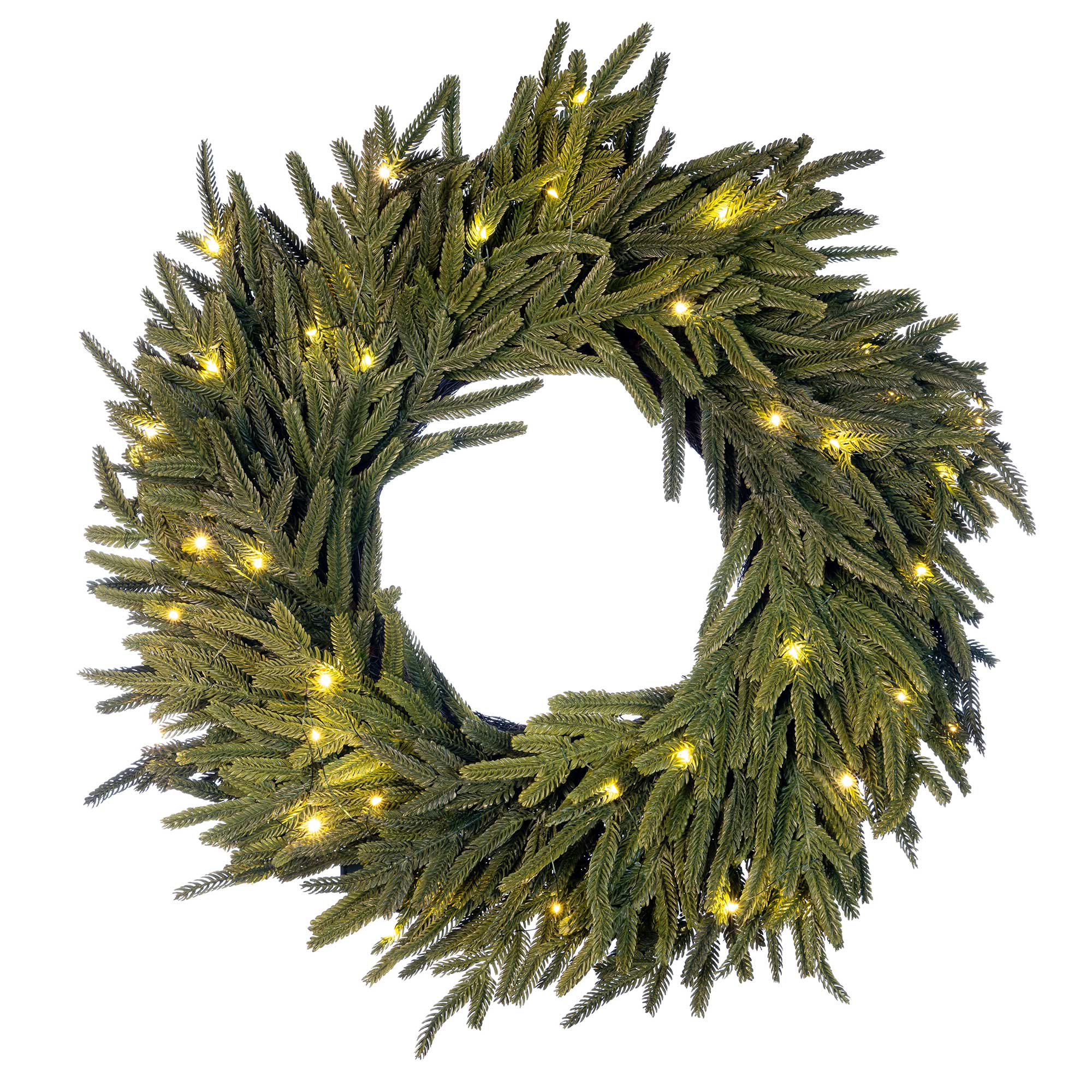 Norfolk Pre - Lit LED Wreath - Christmas World