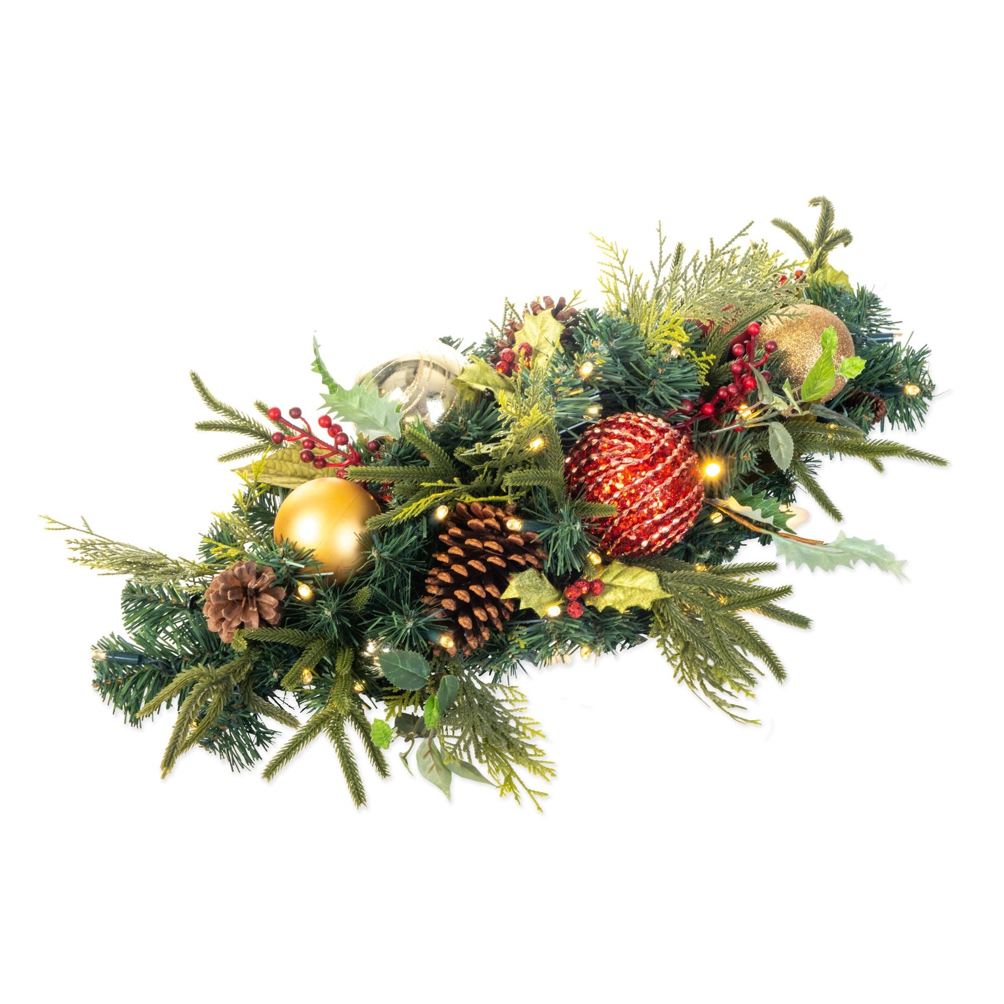 Scarlet Hydrangea Table Top Centerpiece Swag - Christmas World