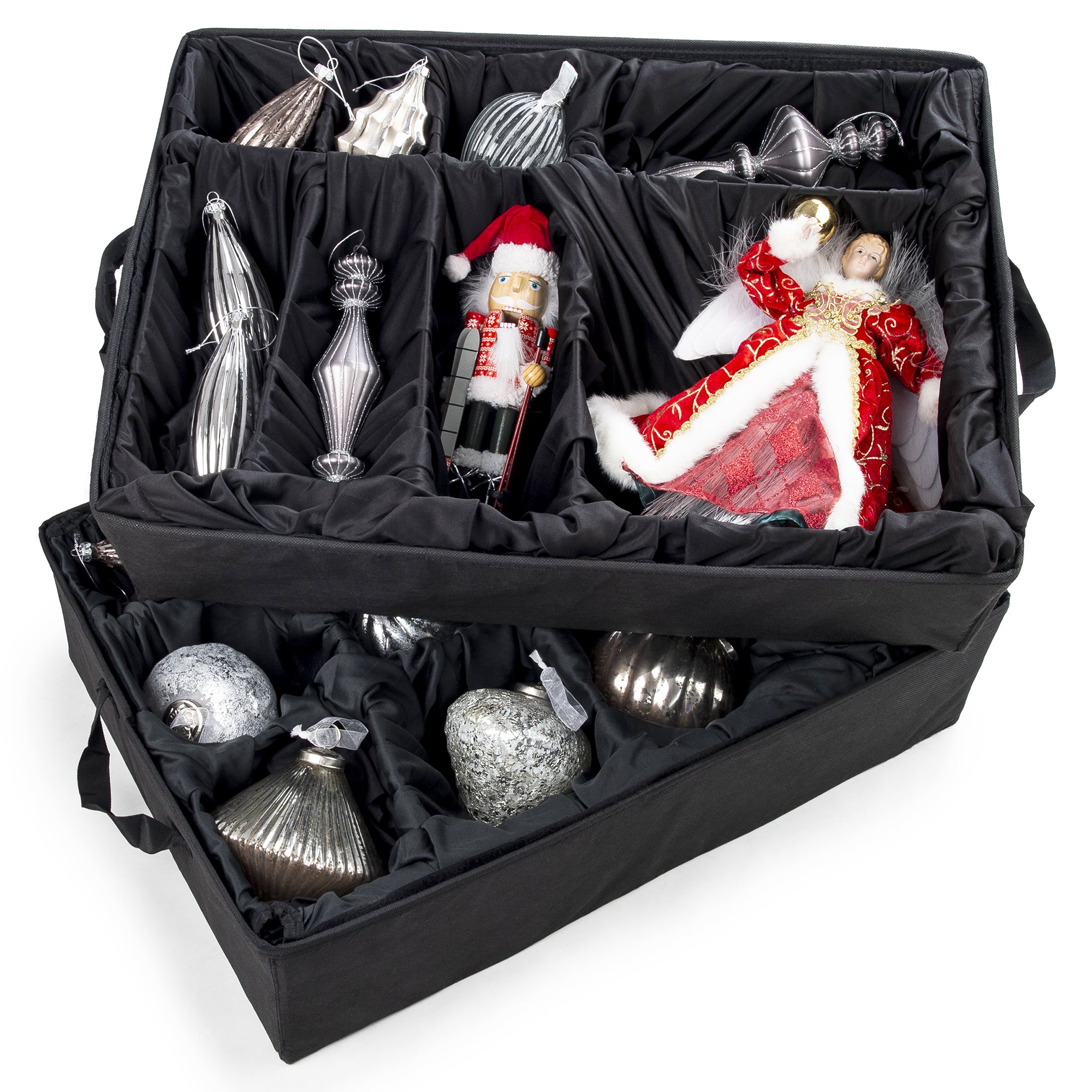 Adjustable Ornament Storage Box with Trays – Holds 48 Ornaments - Christmas World