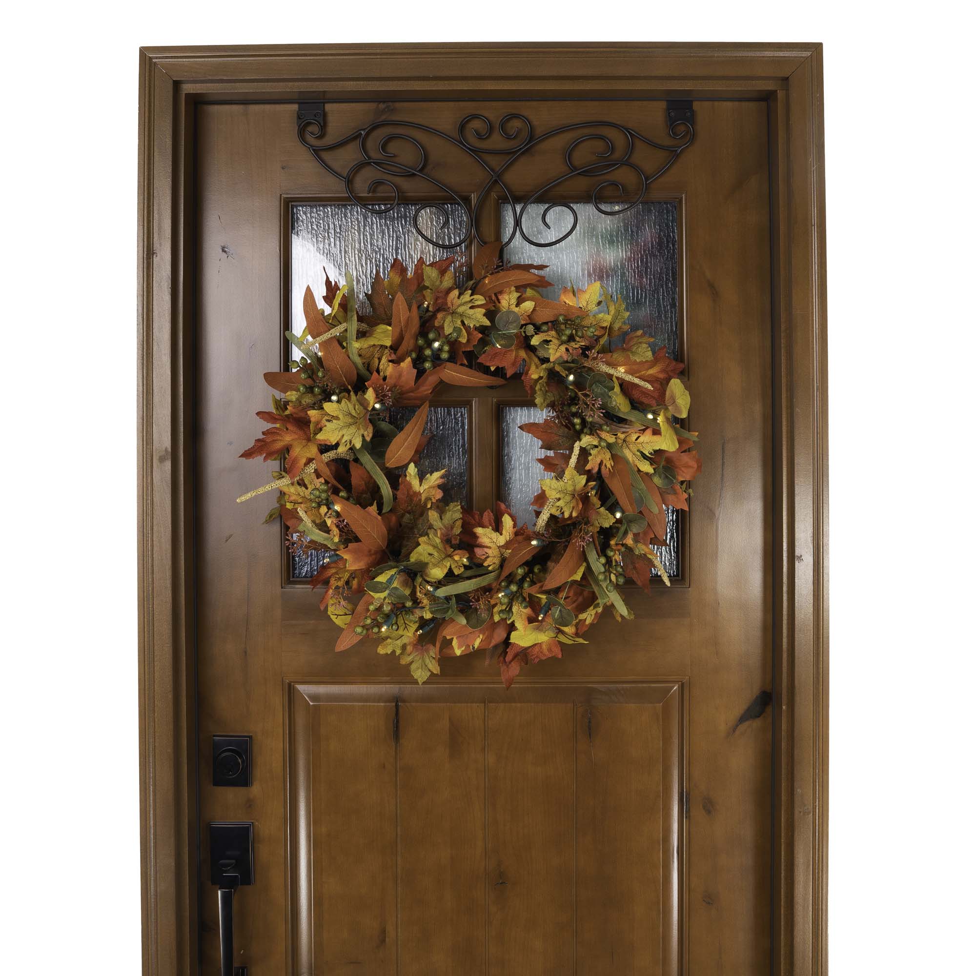 Fall Harvest Leaf Lighted Wreath - Christmas World