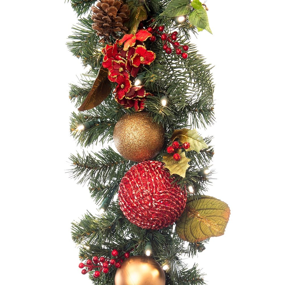 Scarlet Hydrangea Garland - Christmas World