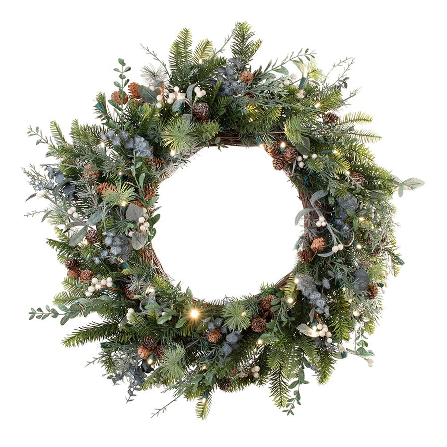 Wreath_Rustic White Berry Wreath  |  Christmas World | Christmas World