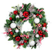 Red and White christmas wreath Thumbnail | Christmas World