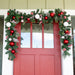 Nordic red and white Christmas Garland displayed on door Thumbnail | Christmas World