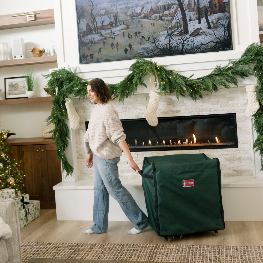 Rolling Telescoping Ornament Storage [Adjustable] - (Holds 120+ Ornaments) - Christmas World