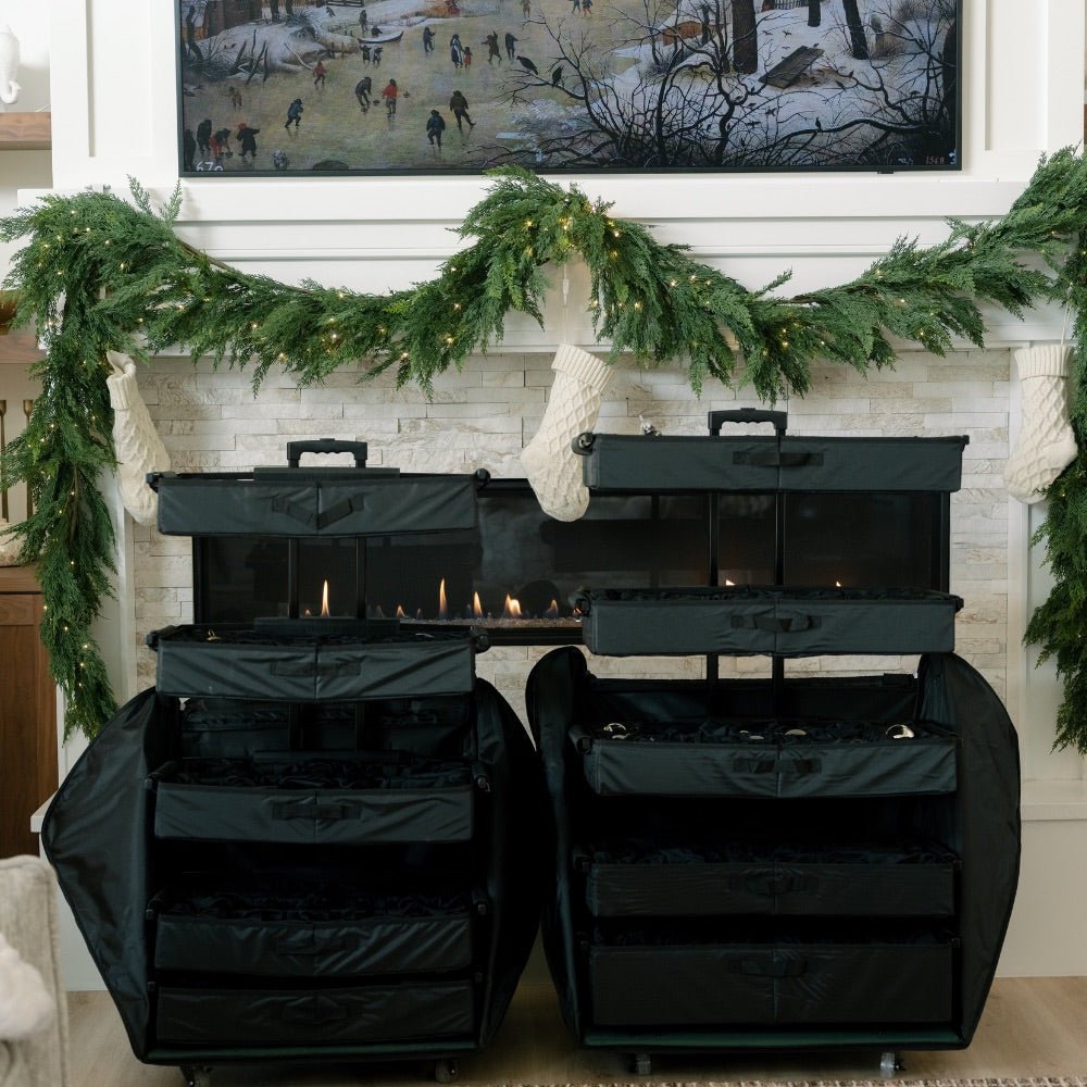Rolling Telescoping Ornament Storage [Adjustable] - (Holds 120+ Ornaments) - Christmas World