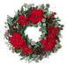 Christmas Poinsettia Lighted Christmas Wreath - 30