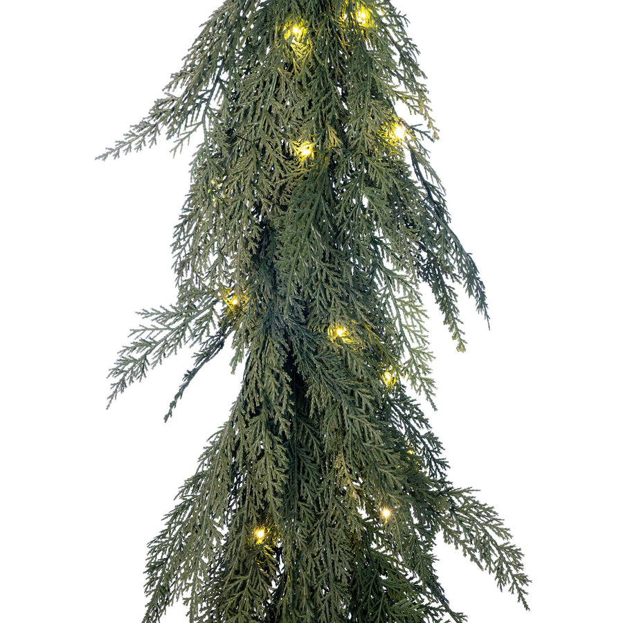 5-foot Cypress Pre-Lit LED Garland | Christmas World