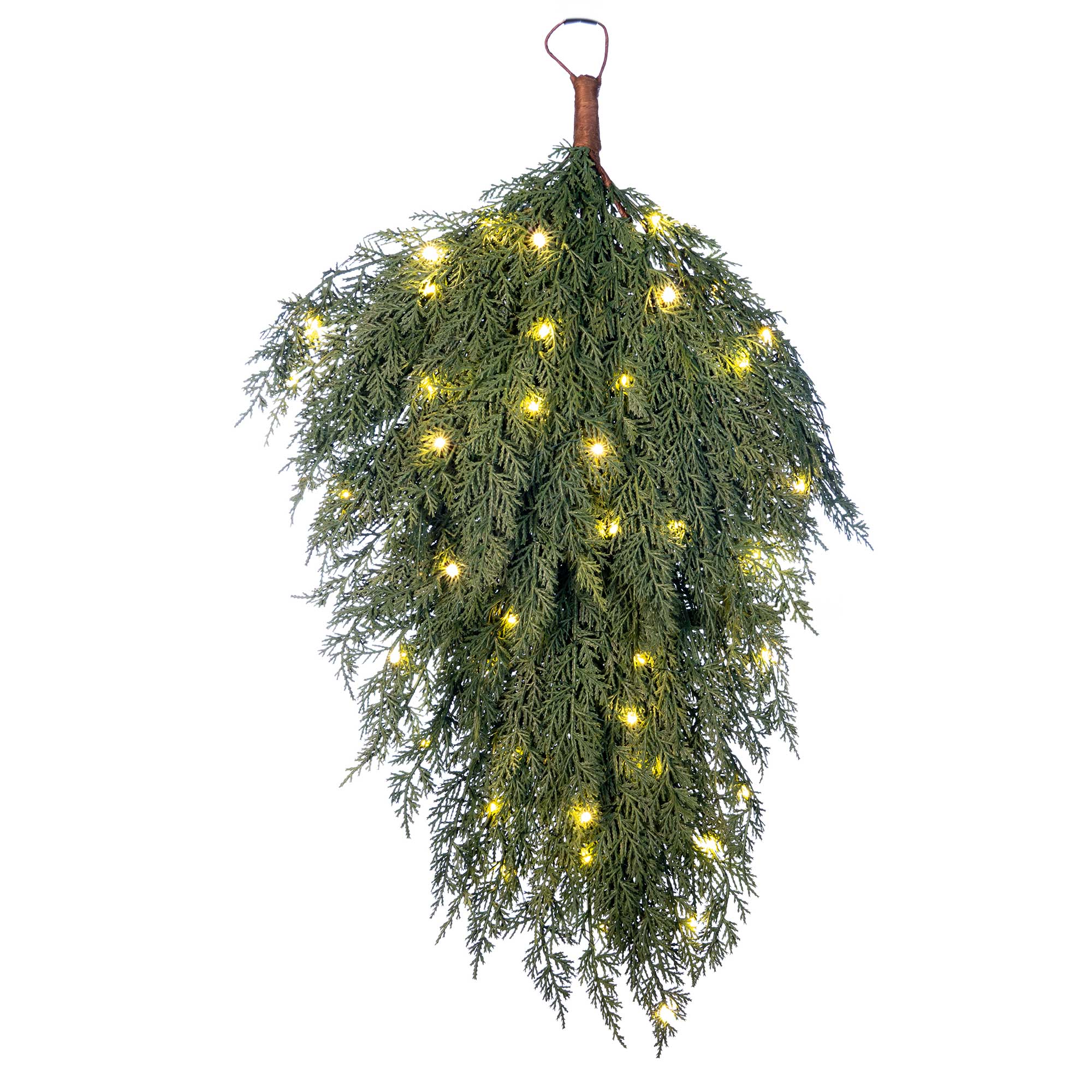 Cypress Pre - Lit Teardrop Swag - Christmas World