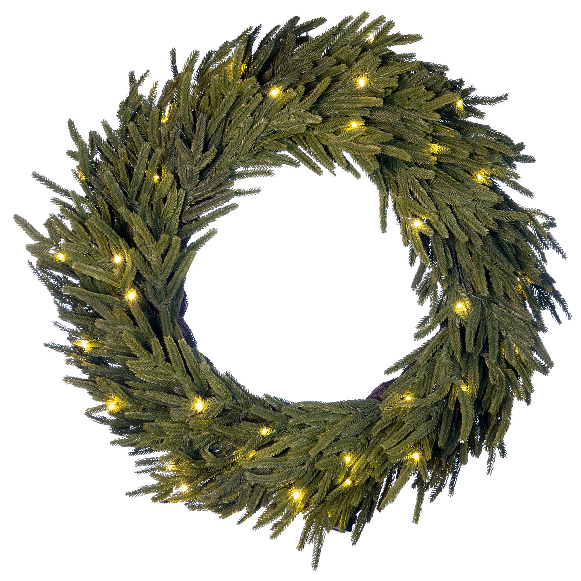 Norfolk Pre - Lit LED Wreath - Christmas World