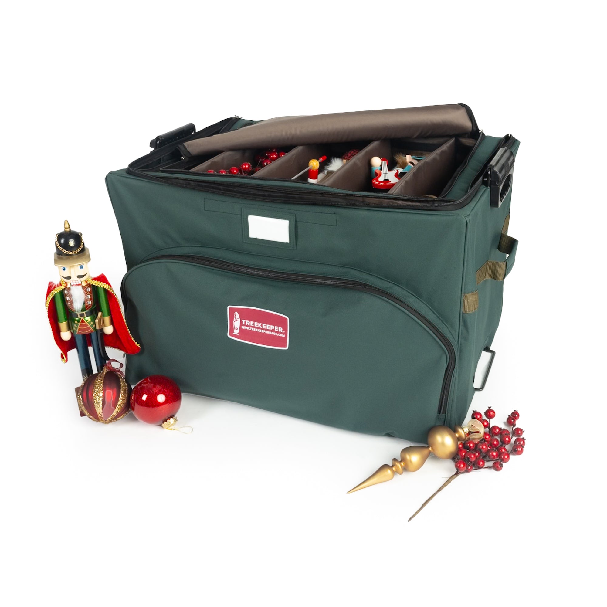 Large Ornament Storage Box with Top Pocket - Christmas World