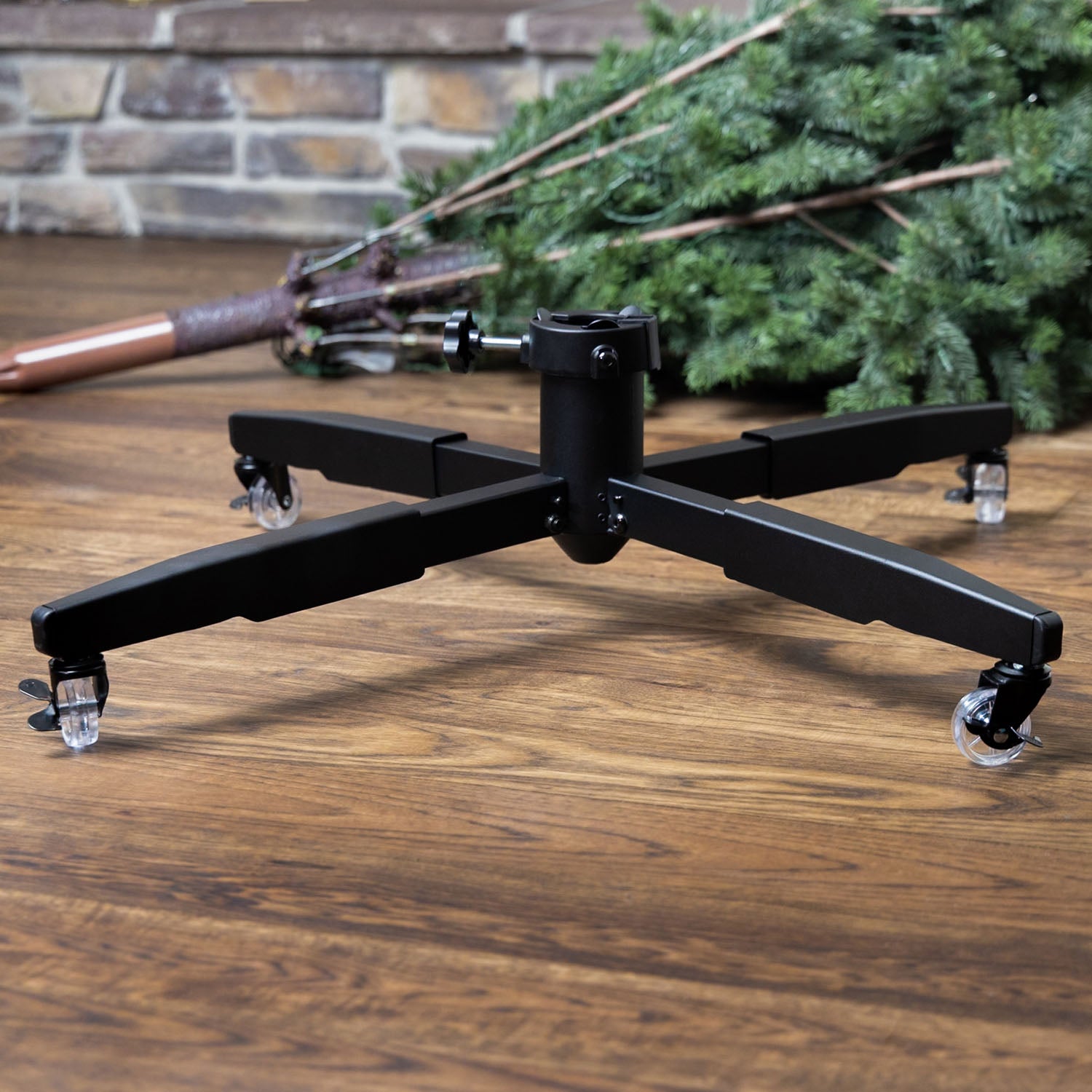 Metal Rolling Tree Stand (Up to 12 ft Tall Trees) - Christmas World