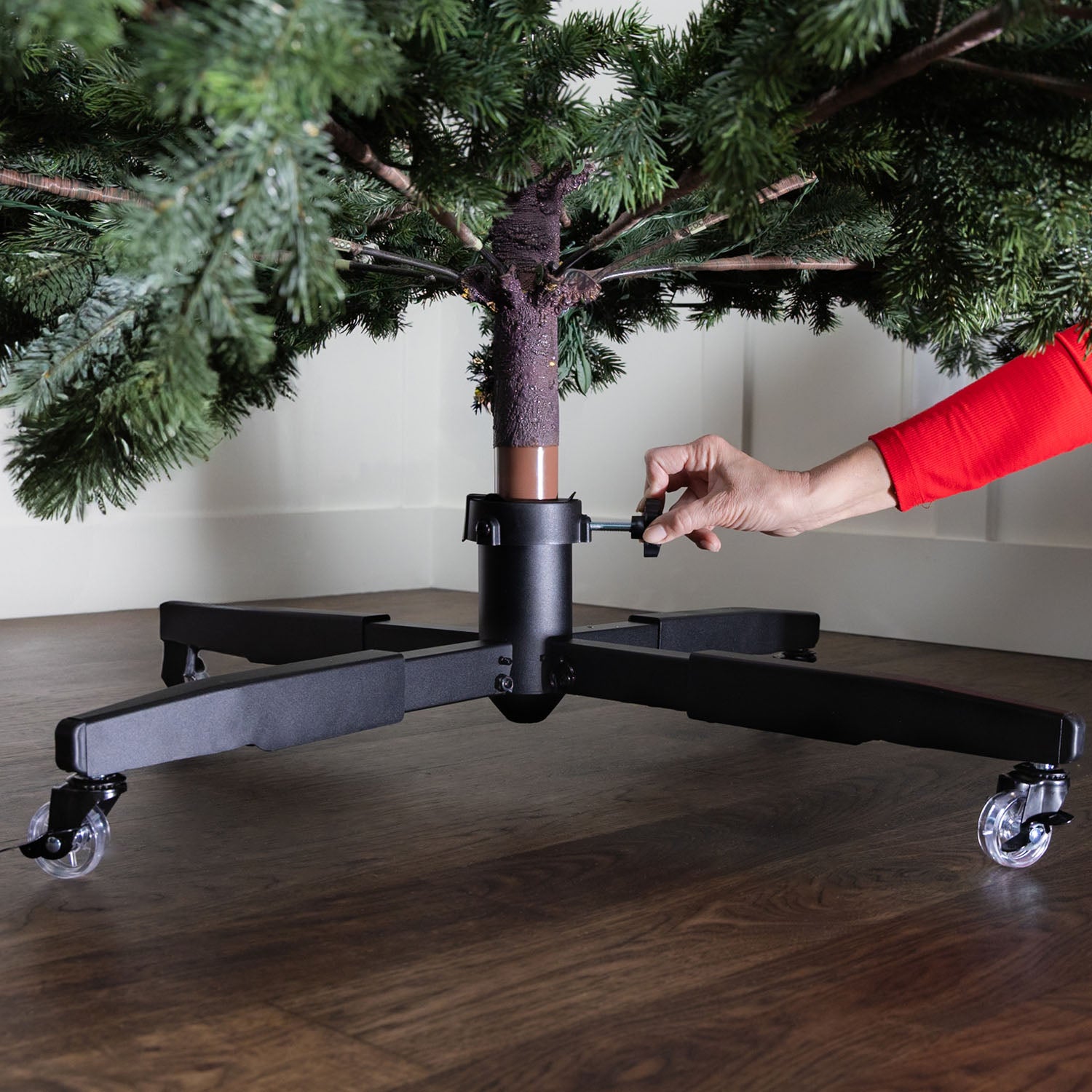 Metal Rolling Tree Stand (Up to 12 ft Tall Trees) - Christmas World