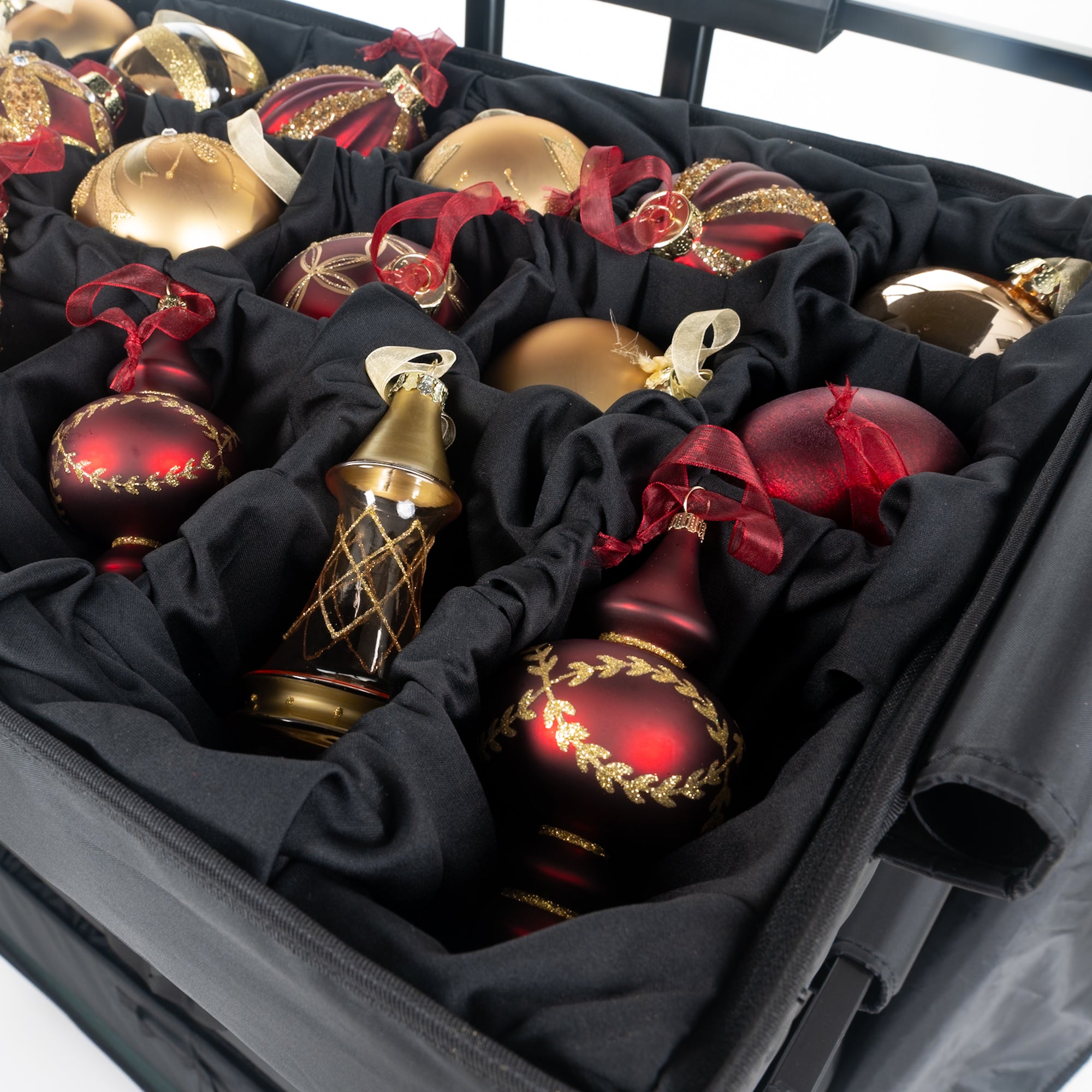 Rolling Telescoping Ornament Storage [Adjustable] - (Holds 120+ Ornaments) - Christmas World
