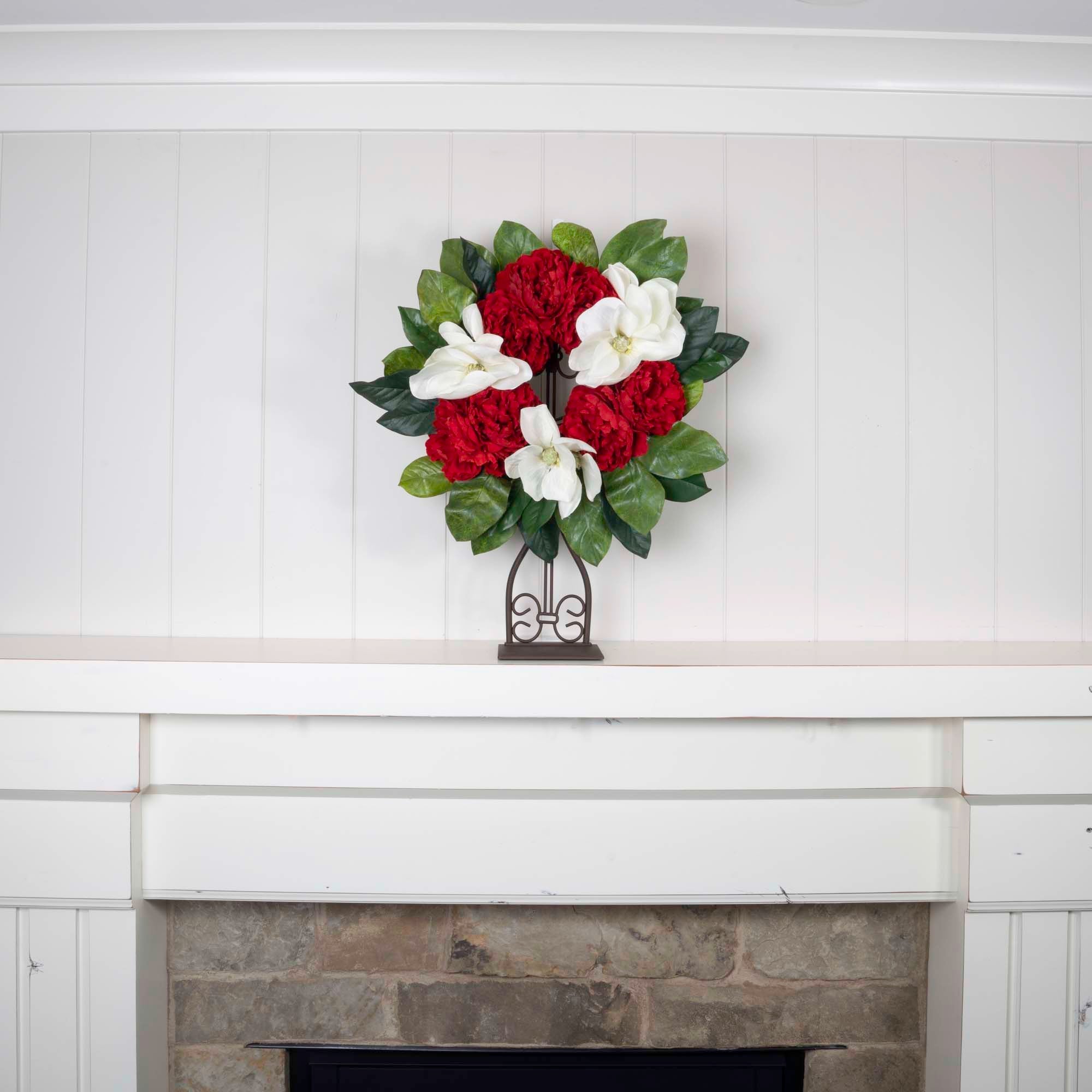 Fireplace Mantle Top Wreath Hanger - Elegant - Christmas World