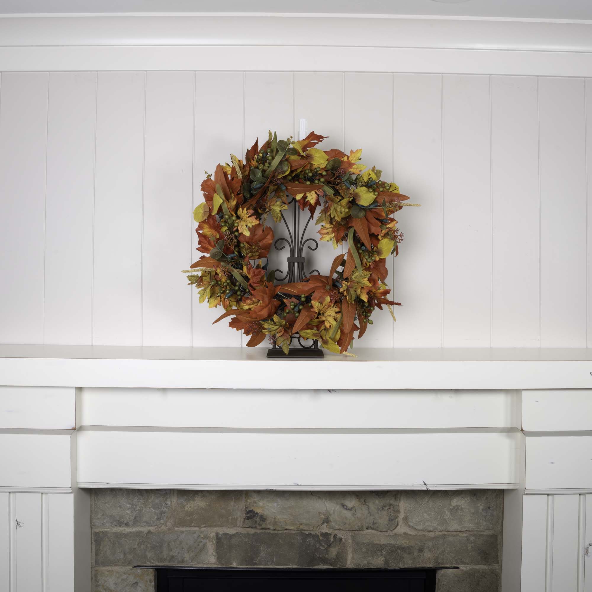 Fireplace Mantle Top Wreath Hanger - Elegant - Christmas World