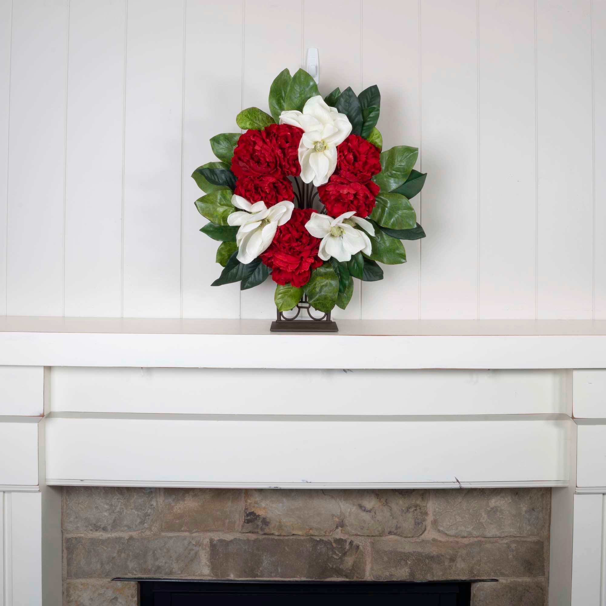Fireplace Mantle Top Wreath Hanger - Elegant - Christmas World