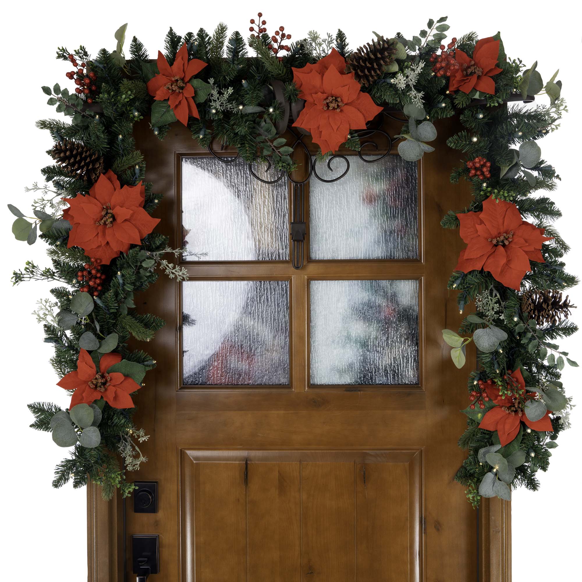 Christmas Poinsettia Christmas Garland - Christmas World