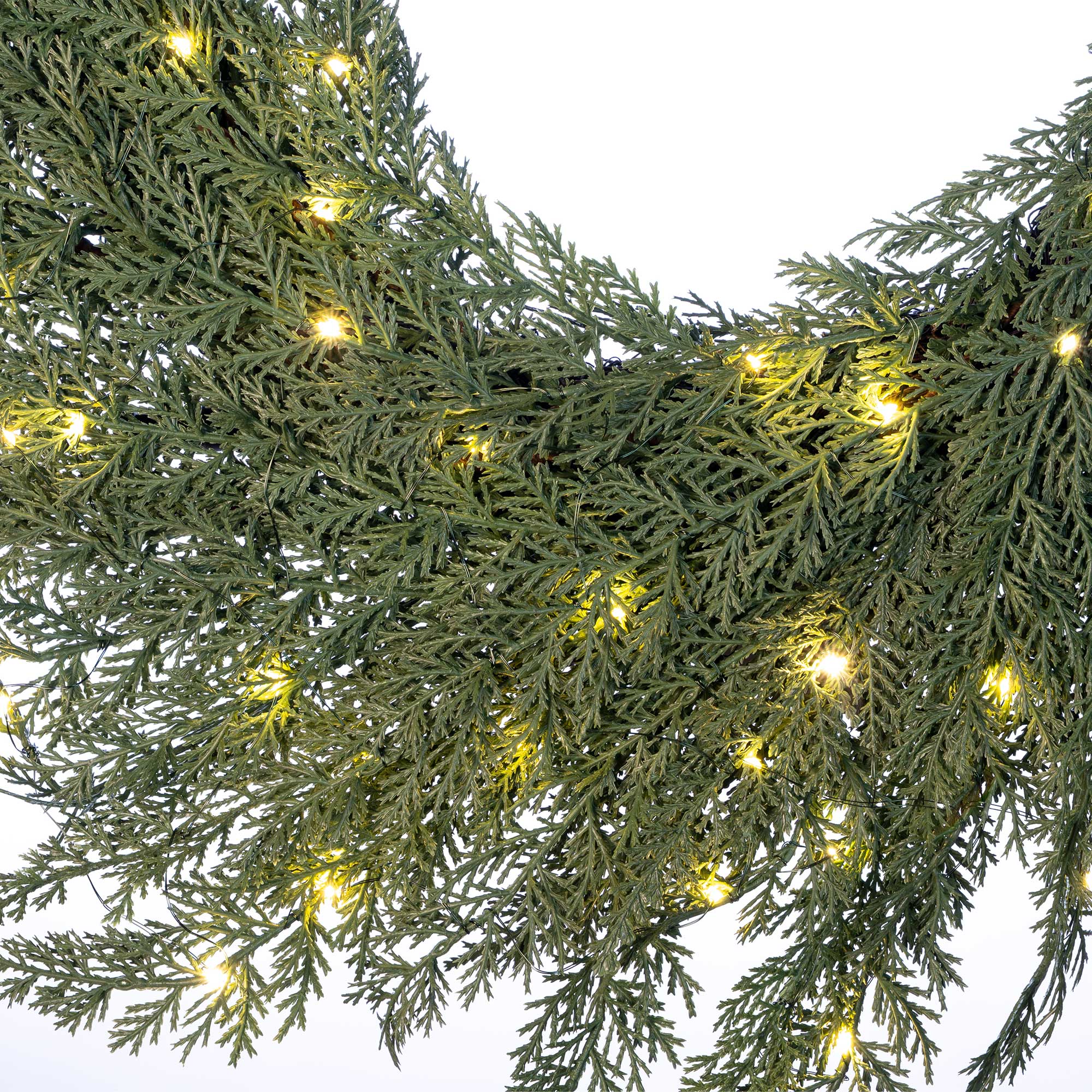 Cypress Pre - Lit LED Wreath - Christmas World