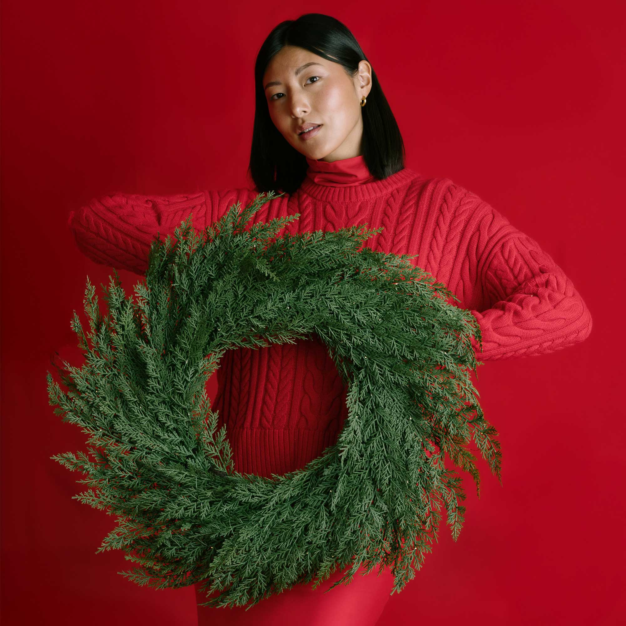 Cedar Pre - Lit LED Wreath - Christmas World