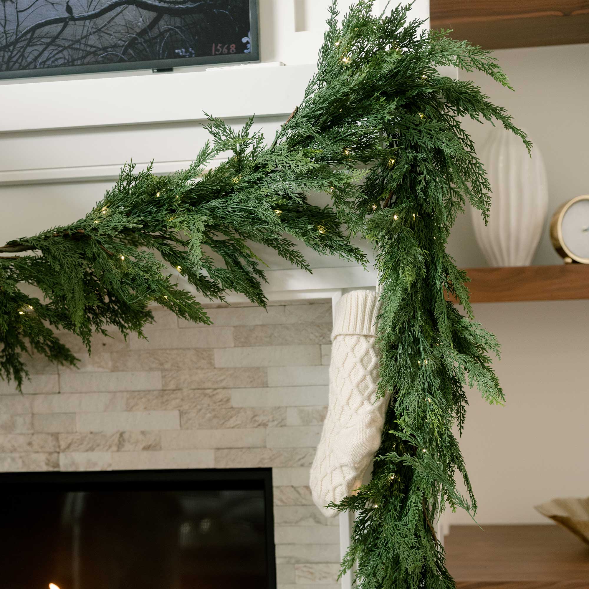 Cypress Pre - Lit LED Garland - Christmas World