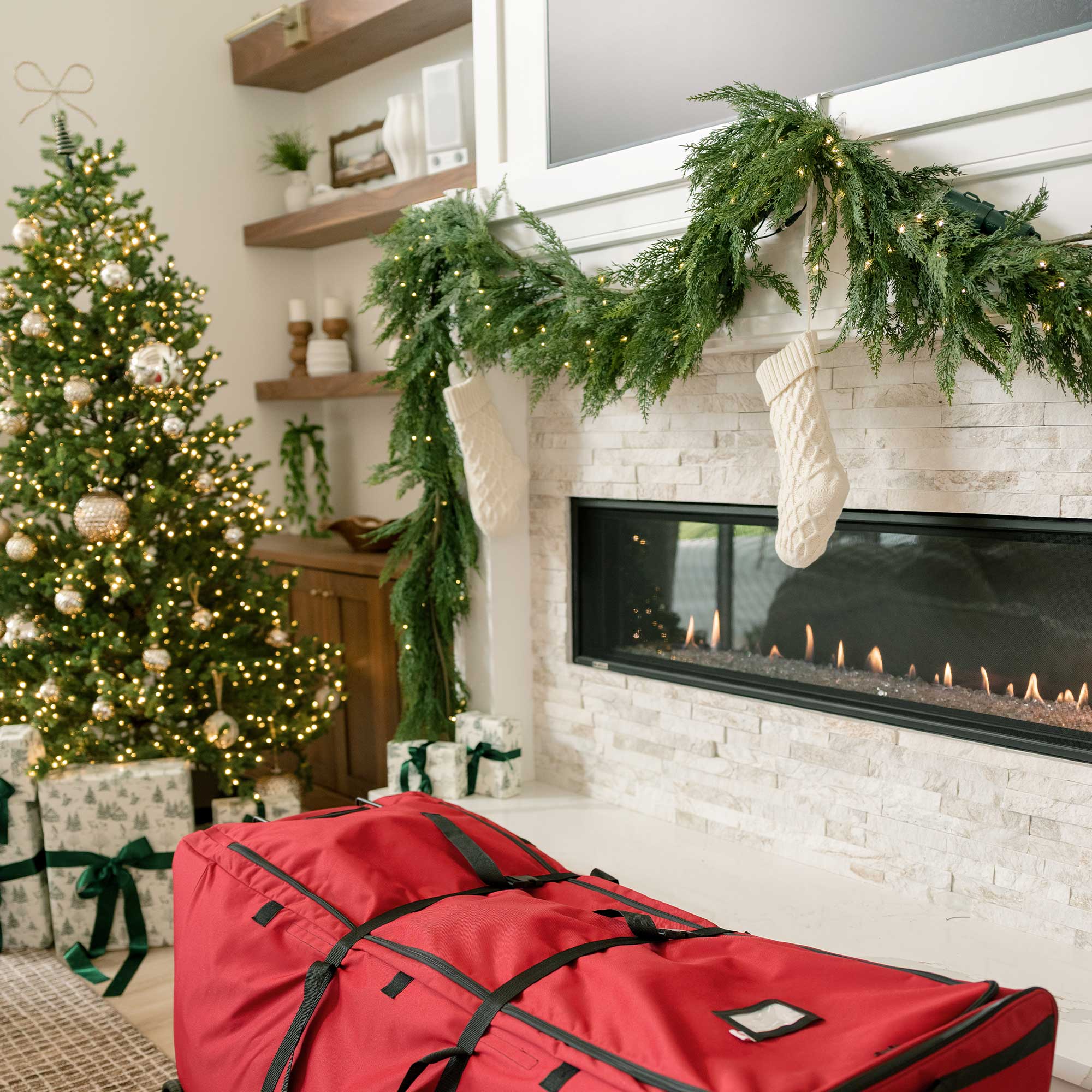 Cypress Pre - Lit LED Garland - Christmas World