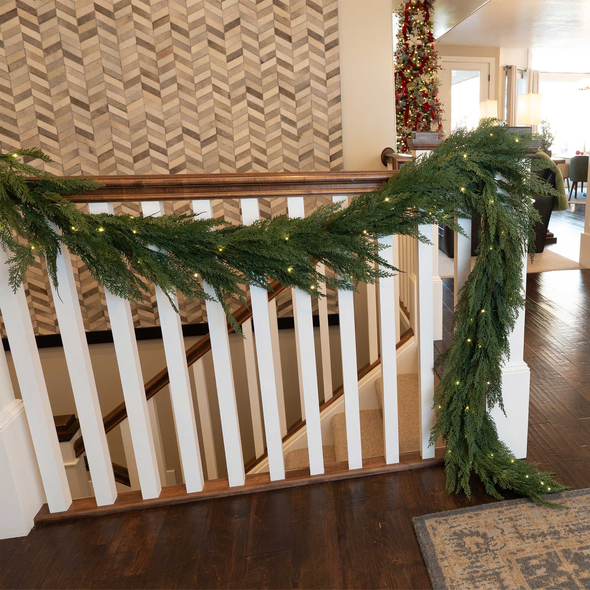 Cypress Pre - Lit LED Garland - Christmas World