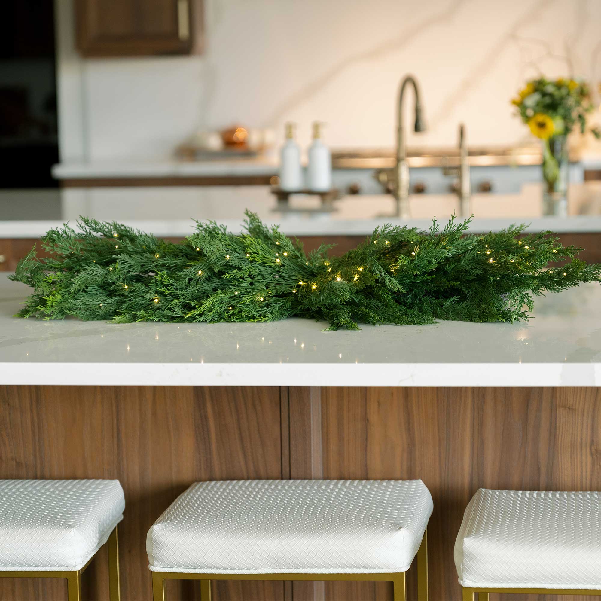 Cypress Pre - Lit Table Top Swag - Christmas World