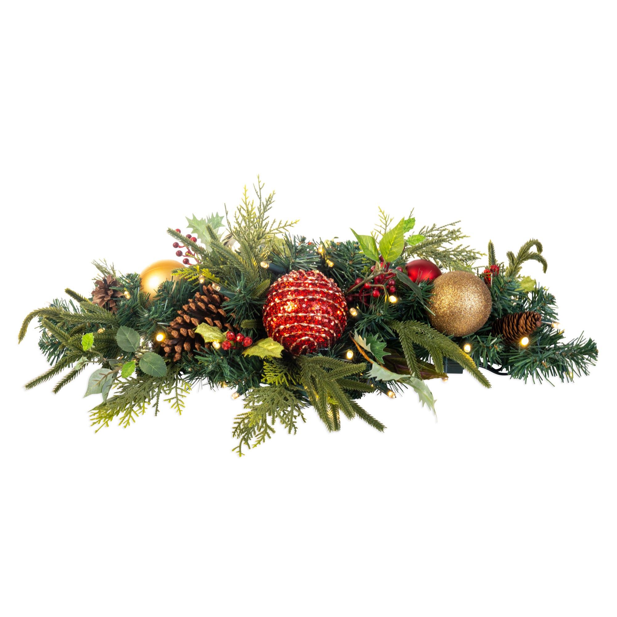 Scarlet Hydrangea Table Top Centerpiece Swag - Christmas World
