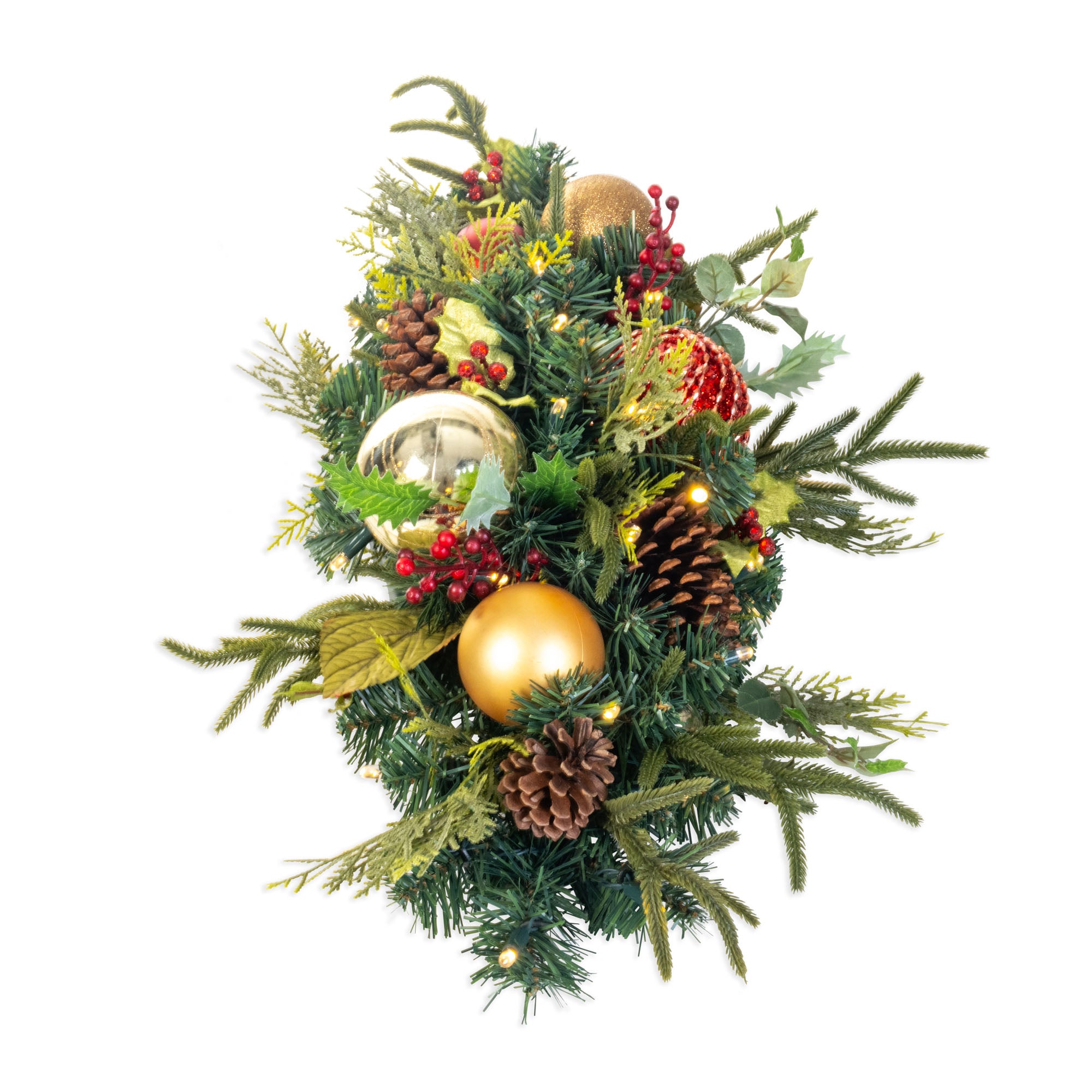 Scarlet Hydrangea Table Top Centerpiece Swag - Christmas World