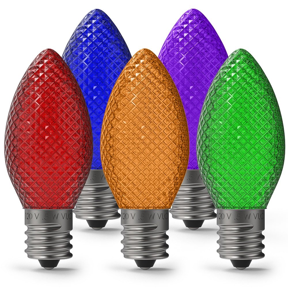 Christmas Faceted LED Bulbs (Box of 25) - Christmas World