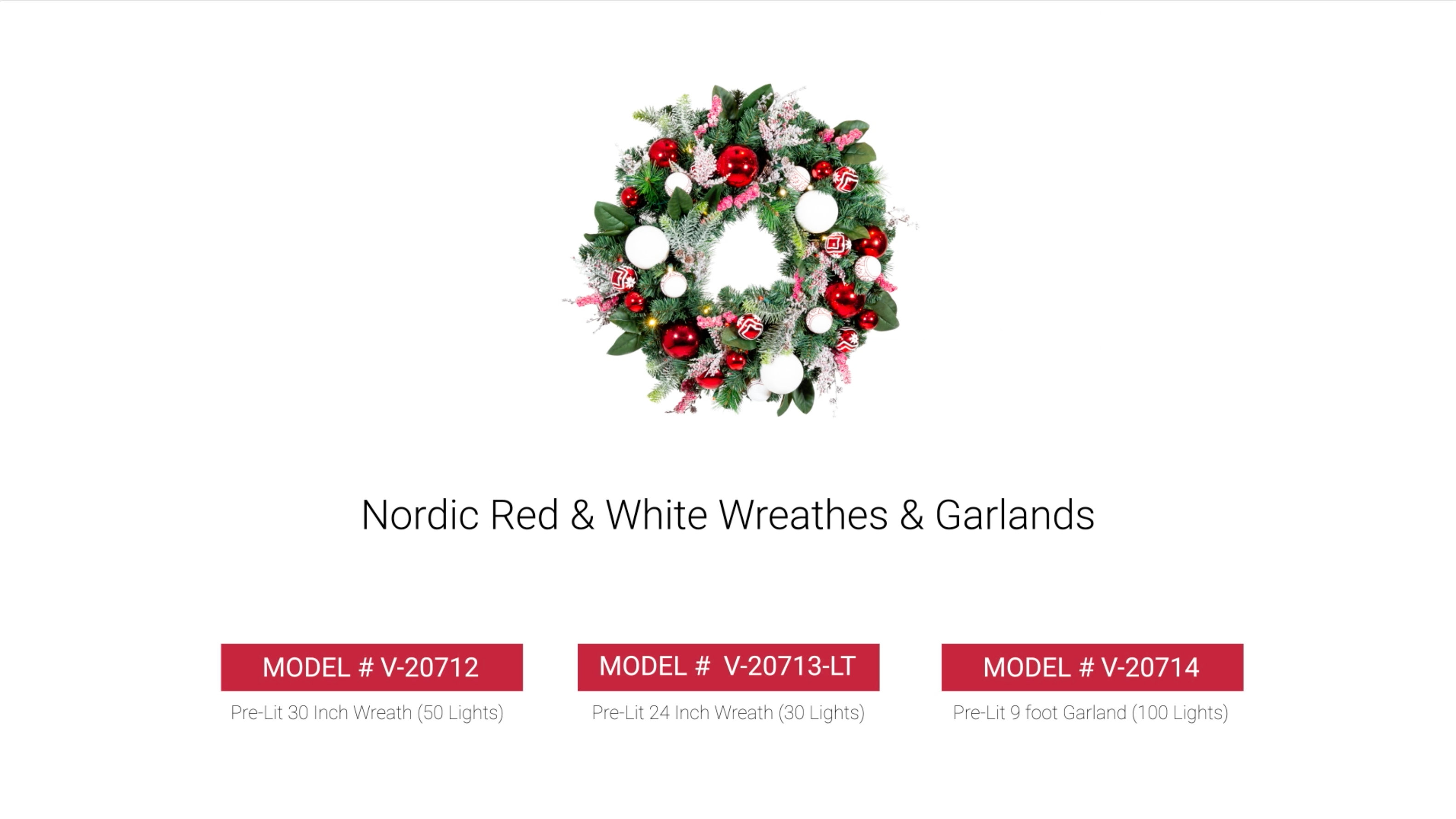 Red and White christmas wreath hanging video