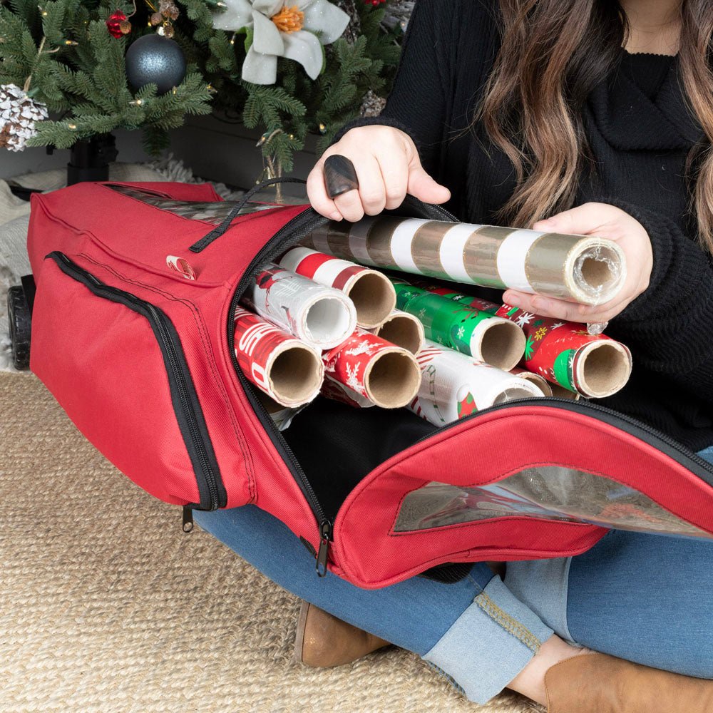 Rolling Wrapping Paper Storage Bag - Christmas World