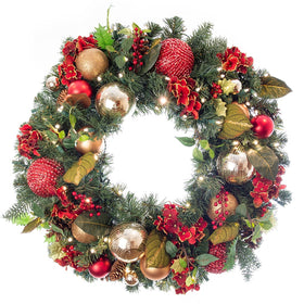 Scarlet Hydrangea Christmas Wreath | Christmas World