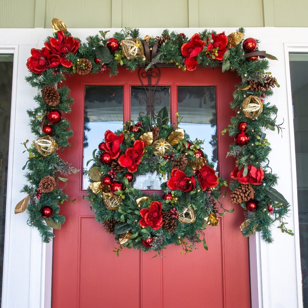 Red Magnolia Garland: A Stunning Red Garland for Christmas - Christmas World