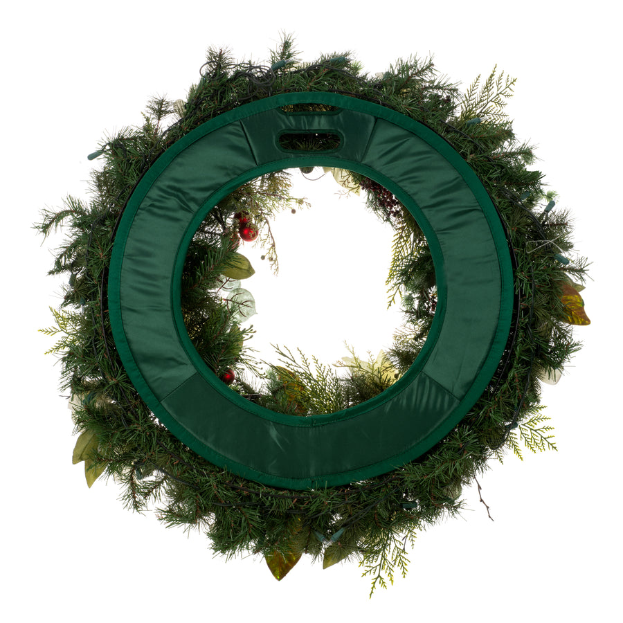 Door Saver™ - Door Protecting Wreath Pad attached to wreath | Christmas World