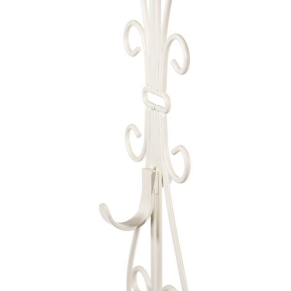 Adjustable Wreath Stand in Antique White Color with Ornate Square