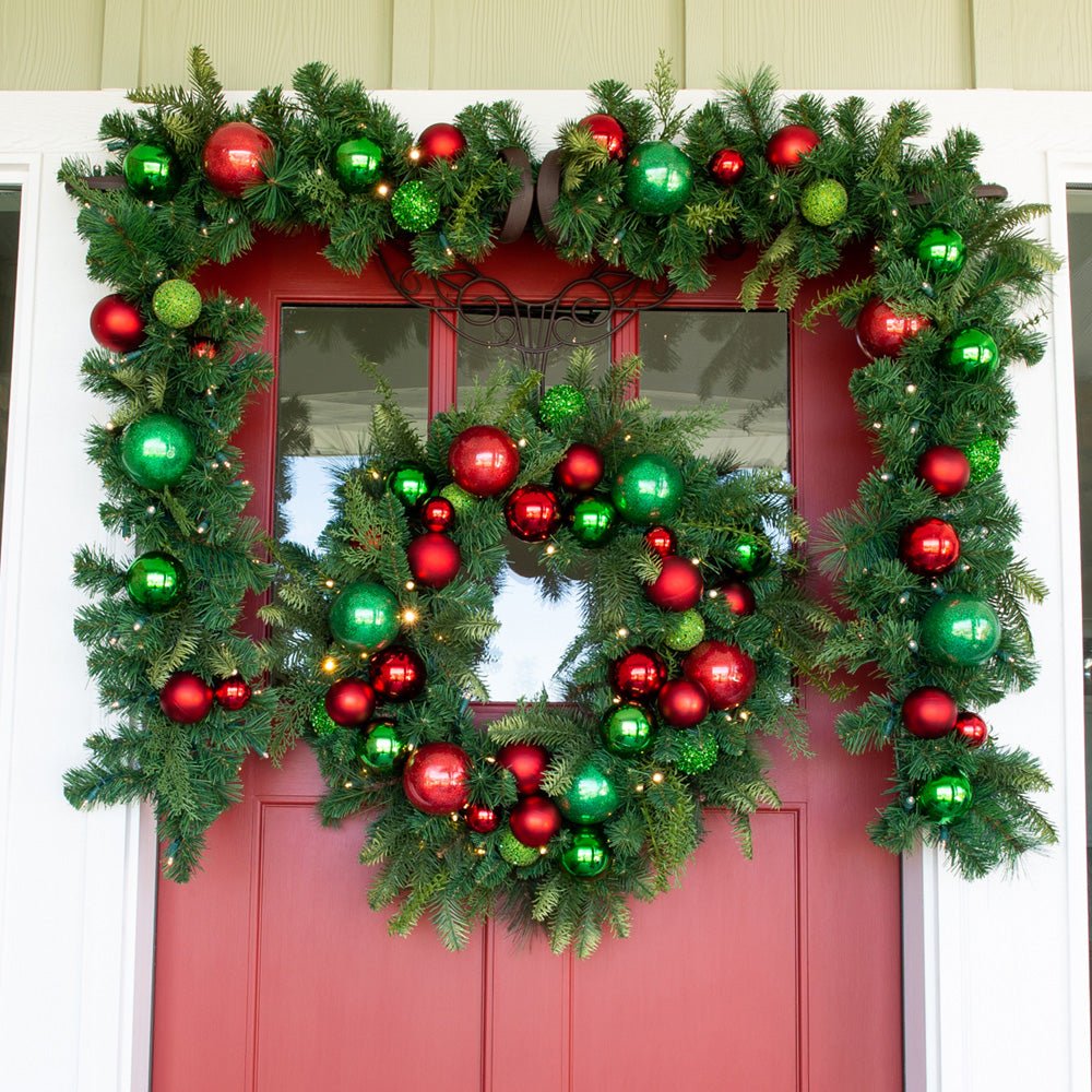 Christmas Cheer Red & Green Garland - 9 Foot - Christmas World