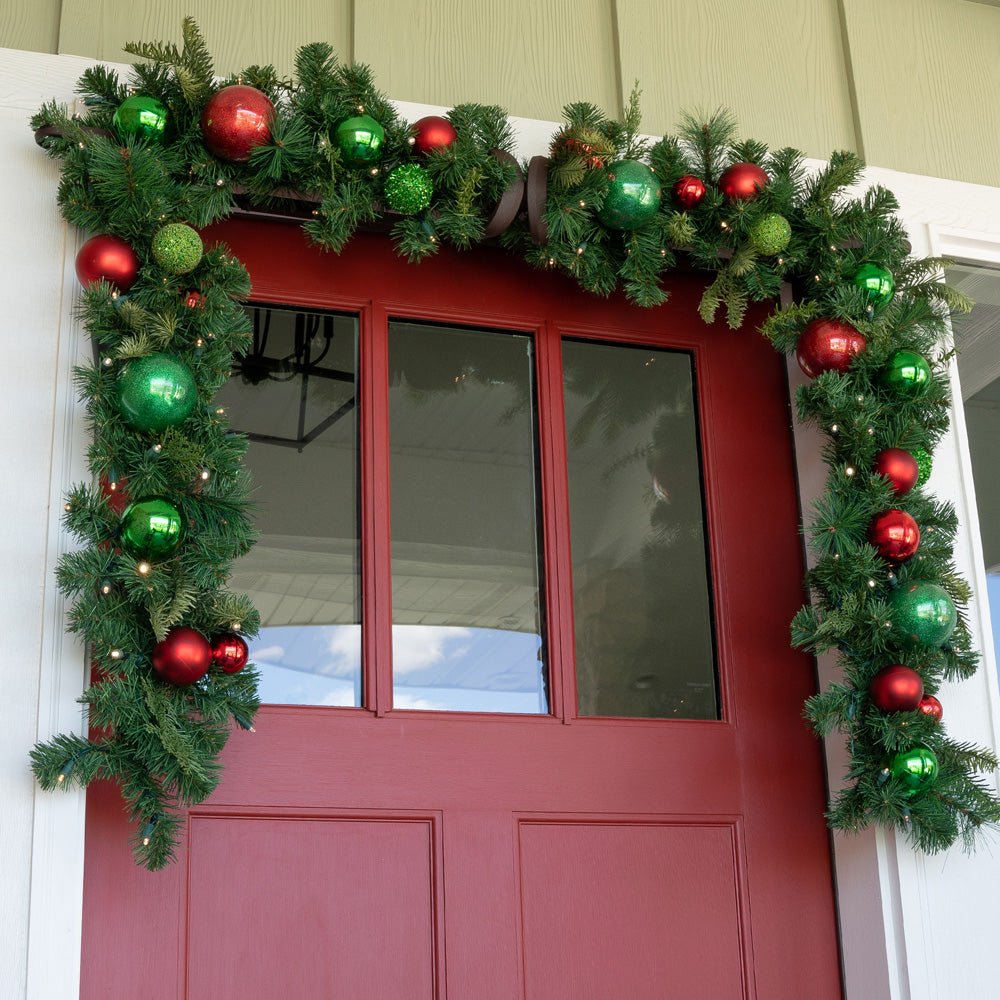 Christmas Cheer Red & Green Garland - 9 Foot - Christmas World