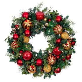 Christmas Classic Red & Gold Wreath - 30 Inch | Christmas World