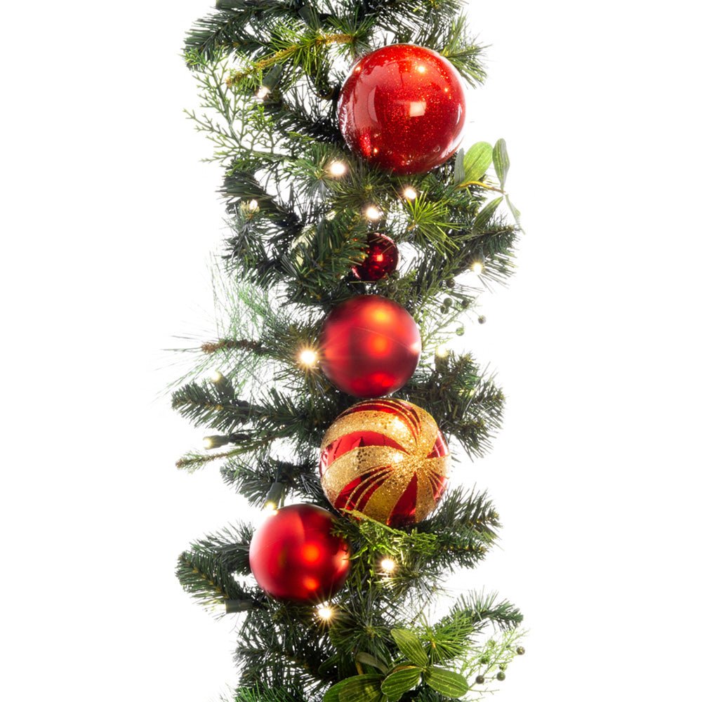 Christmas Classic Red & Gold Garland - 9 Foot - Christmas World