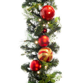 Christmas Classic Red & Gold Garland - 9 Foot | Christmas World
