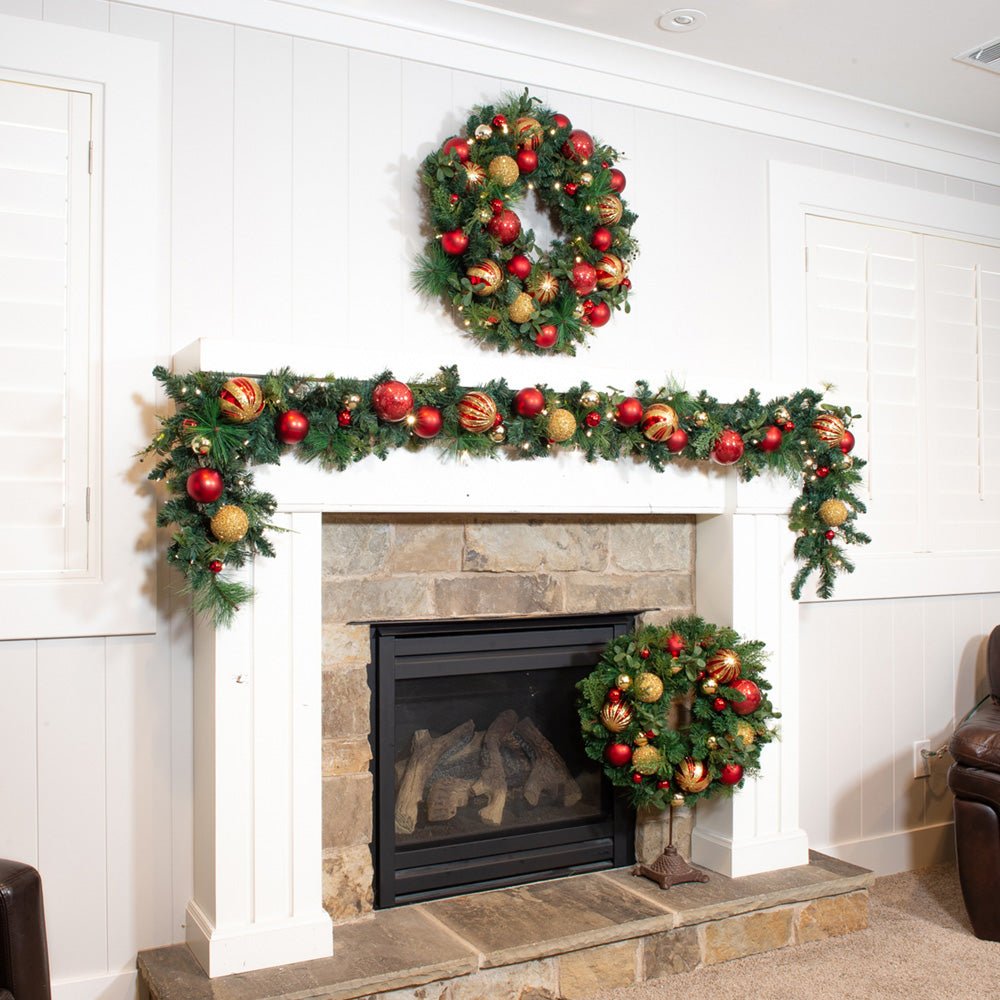Christmas Classic Red & Gold Garland - 9 Foot - Christmas World