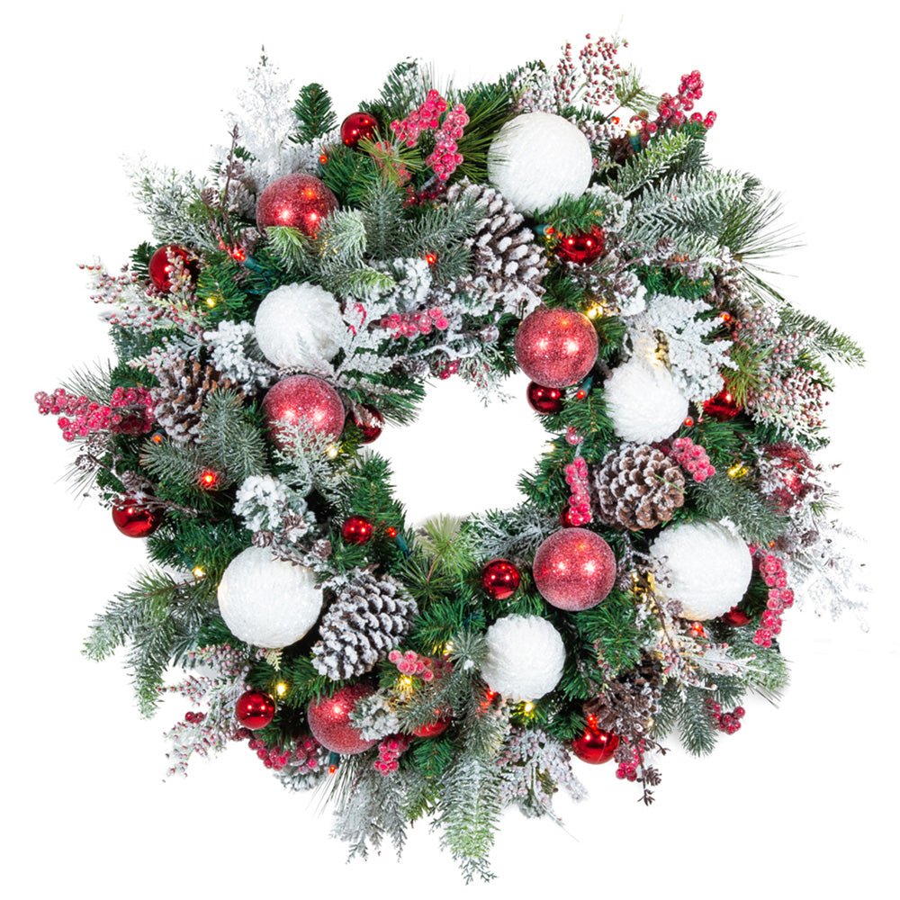 Winter Wonderland Frosted Wreath (30”) - Christmas World