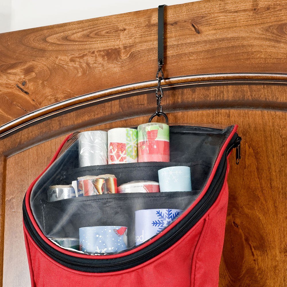 Hanging Wrapping Paper Storage Bag - Christmas World